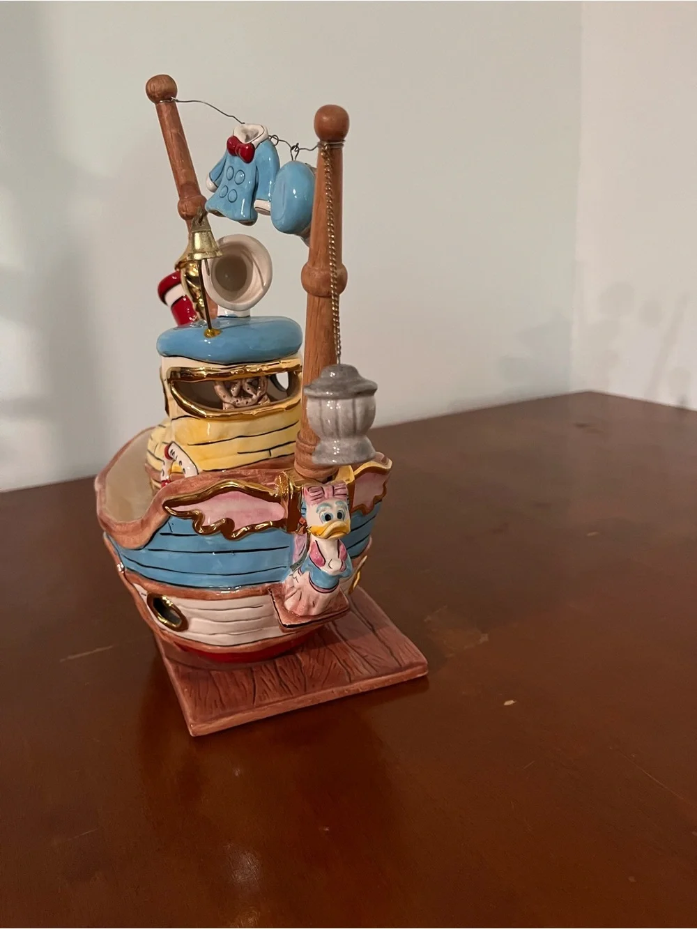 Donald Duck Ceramic Boat Tea Light Candle Holder